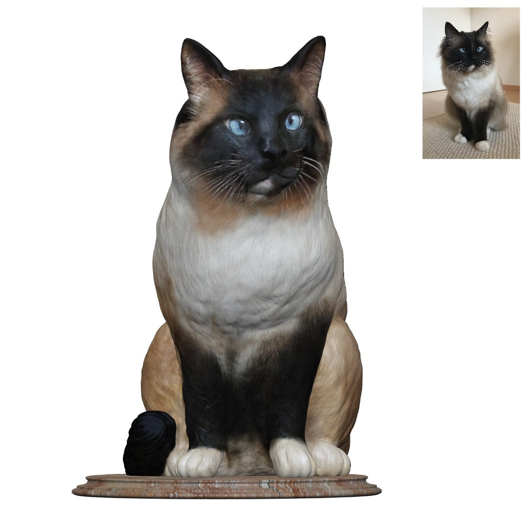 Make custom Cat Figurines from photos | Personalized Cat Figurines | My3dSelfie