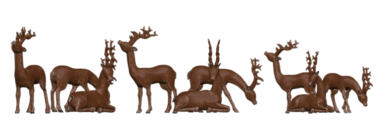 Christmas Reindeer Figurine Set (3 piece) | My3dSelfie
