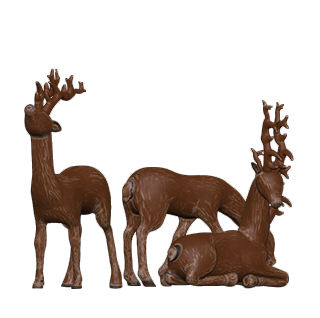 Christmas Reindeer Figurine Set (3 piece) | My3dSelfie