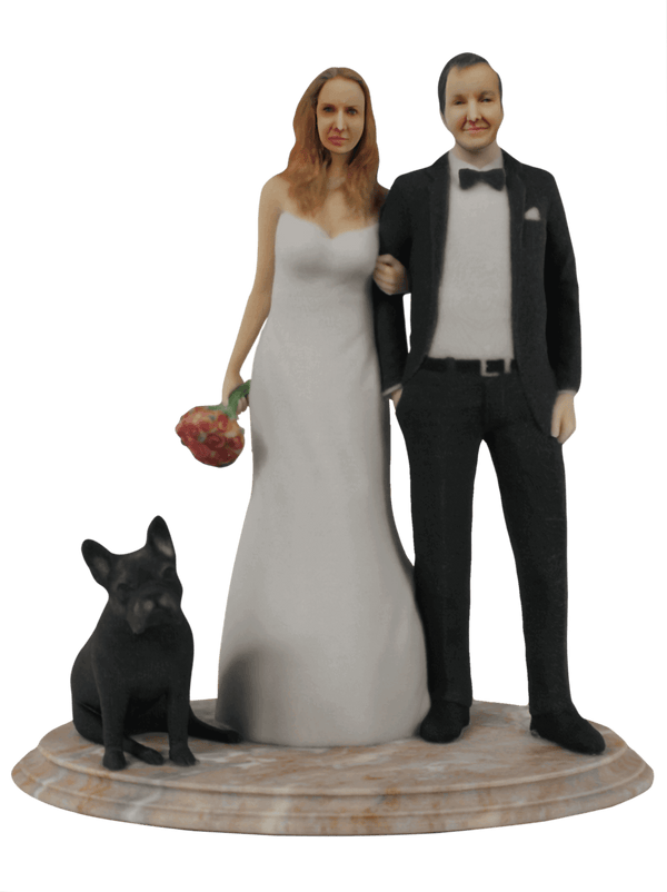 Wedding cake topper with dog