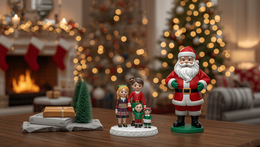 3D Printed Family Figurines for Christmas Keepsake – Personalized Holiday Gifts