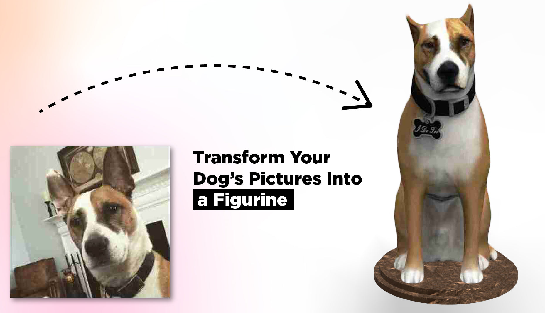 Transform your dog photo into 3d printed dog figurine