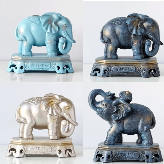 Elephant figurines, collectible statues and sculptures