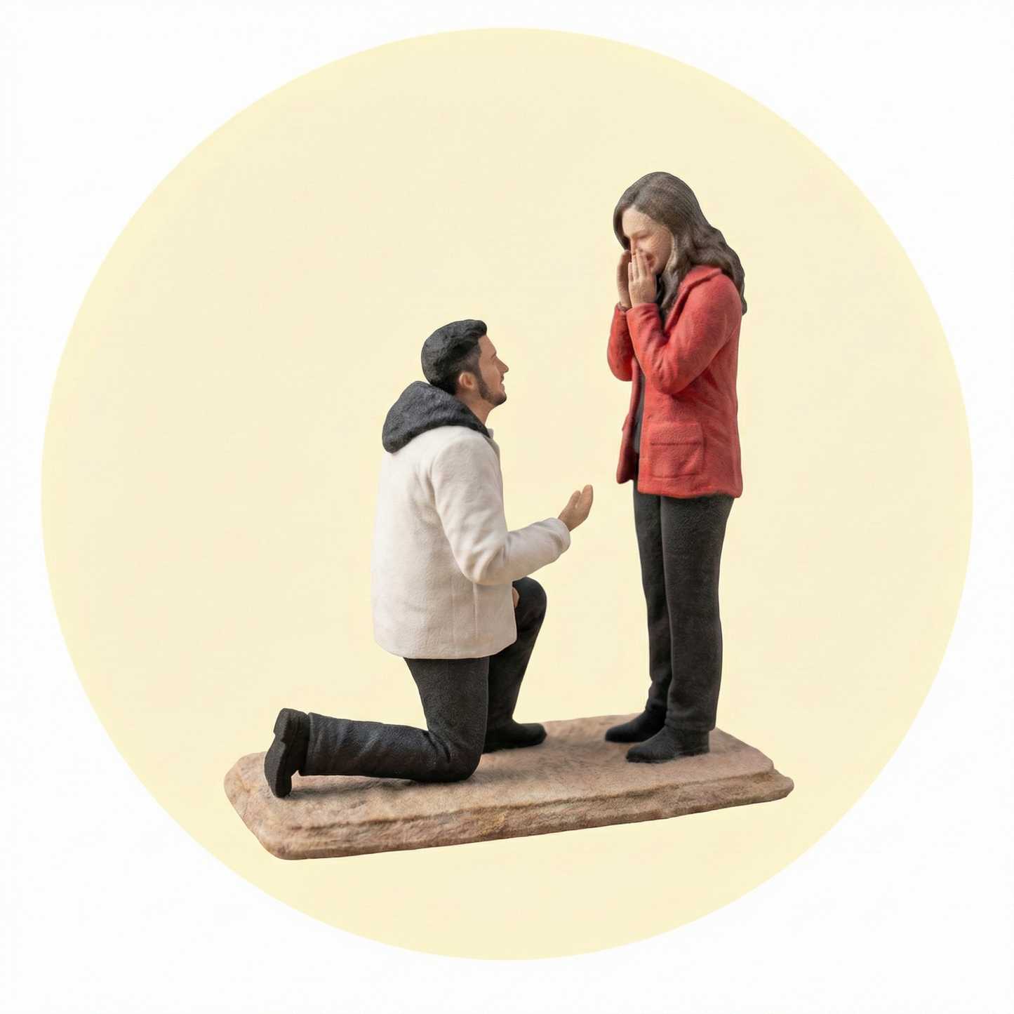 Personalized Proposal Couple Figurine – Will You Marry Me (Face Only)