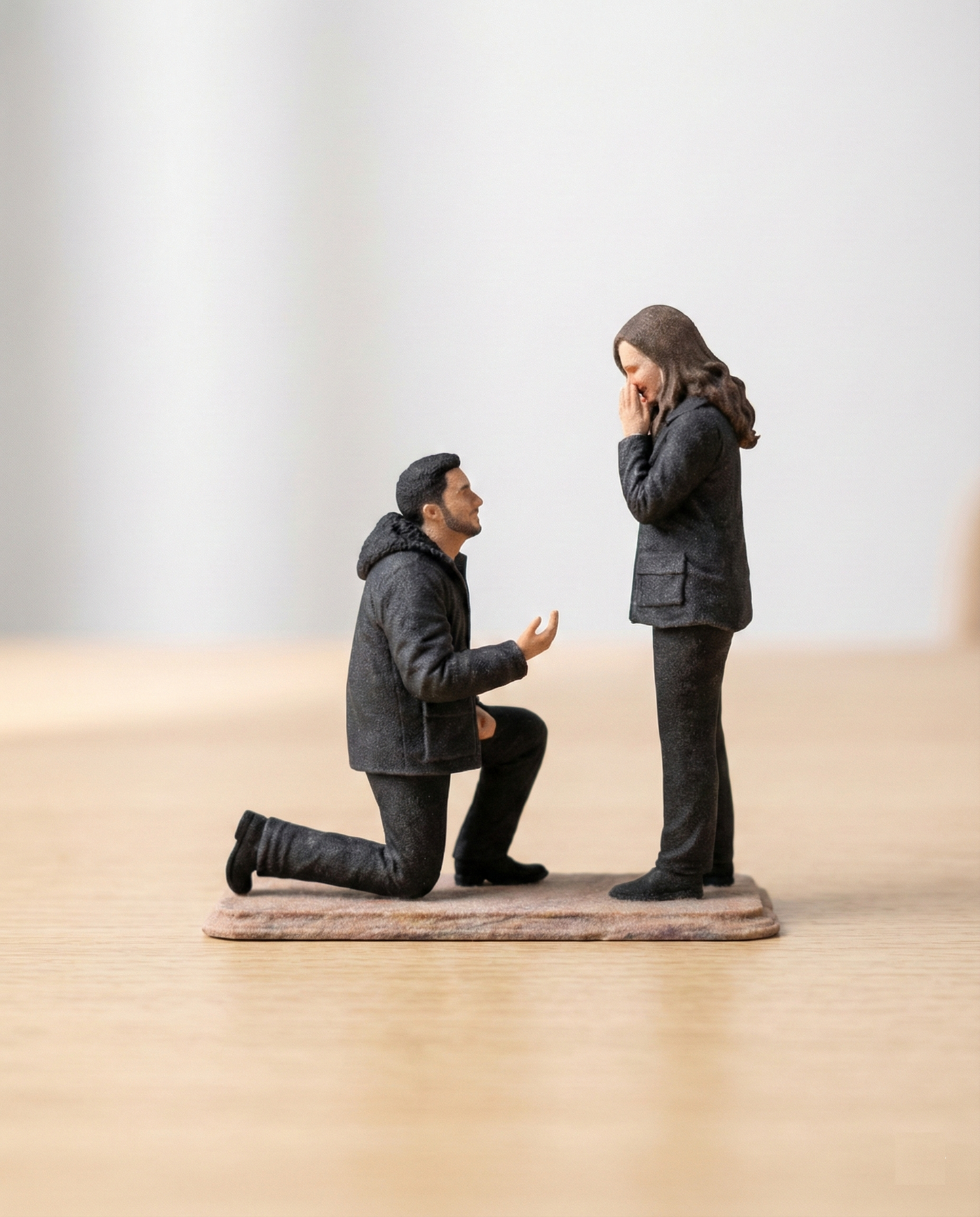 Personalized Proposal Couple Figurine – Will You Marry Me (Face Only)