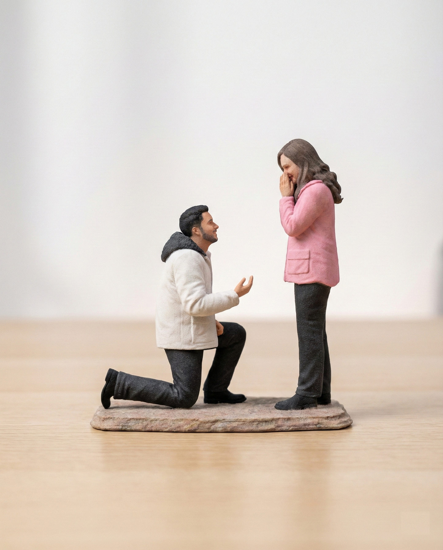 Personalized Proposal Couple Figurine – Will You Marry Me (Face Only)