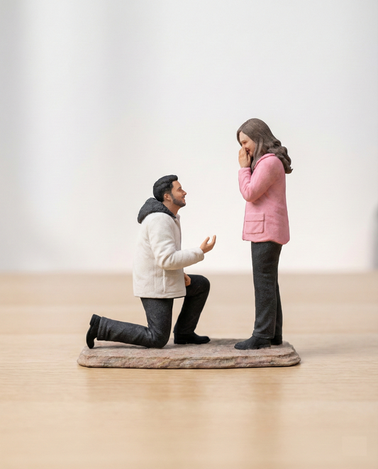 Personalized Proposal Couple Figurine – Will You Marry Me (Face Only)