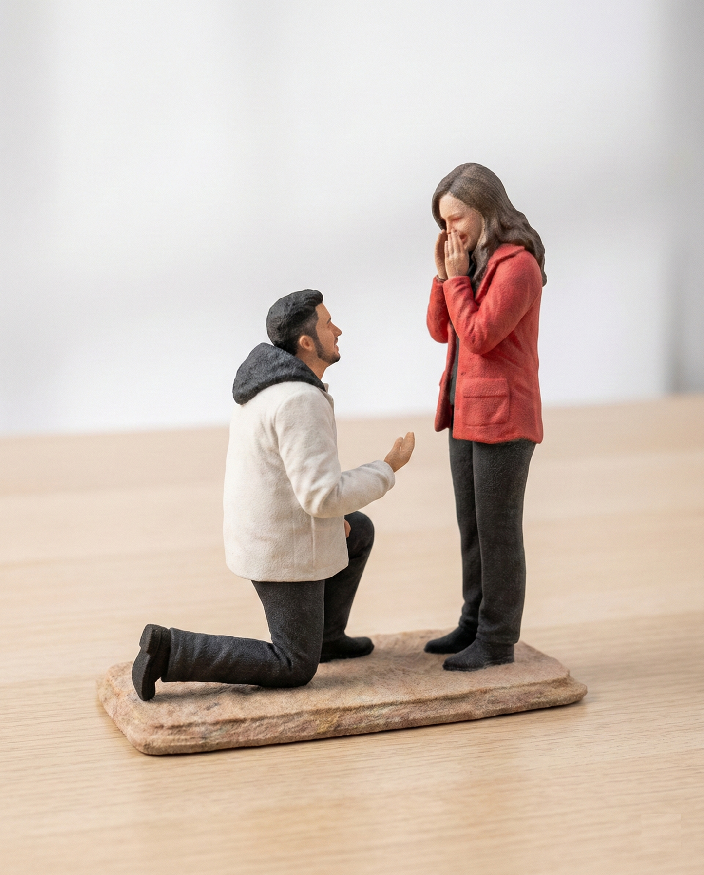 Personalized Proposal Couple Figurine – Will You Marry Me (Face Only)