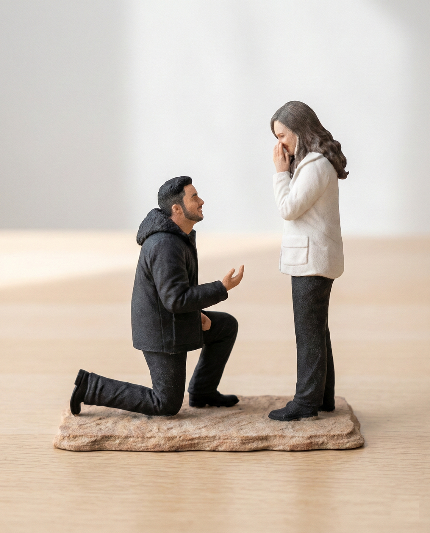 Personalized Proposal Couple Figurine – Will You Marry Me (Face Only)