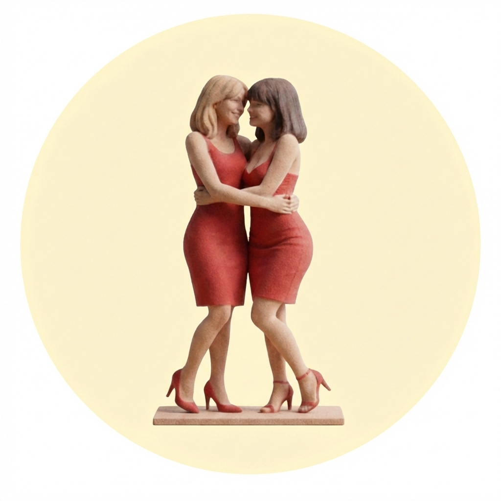 Personalized Valentine Couple Figurine – My Happy Place (Face Only)