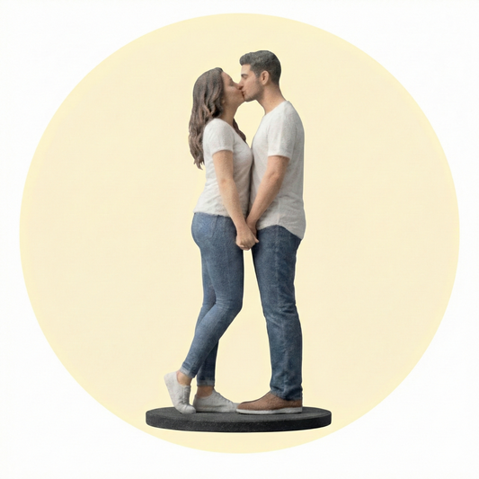 Valentine’s Couple Kiss Figurine from Photo (Face Only)