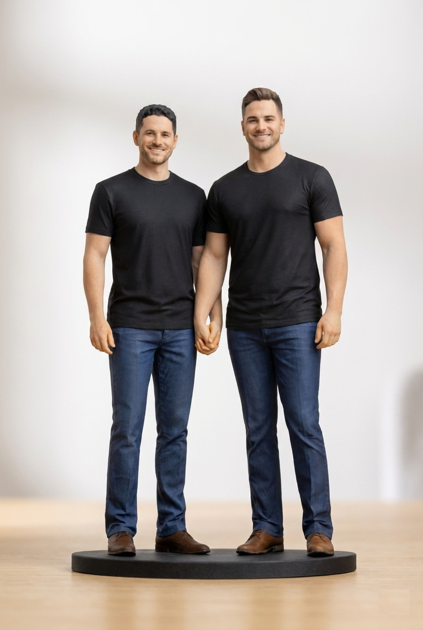 Personalized Valentine Couple Figurine – Better Together (Face Only)