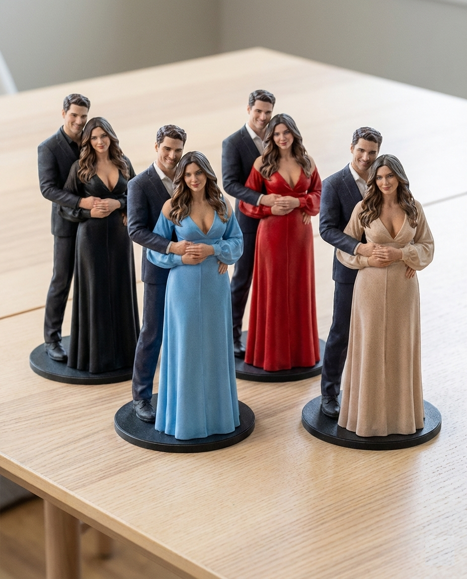 Personalized Valentine Couple Figurine – Endlessly Yours (Face Only)