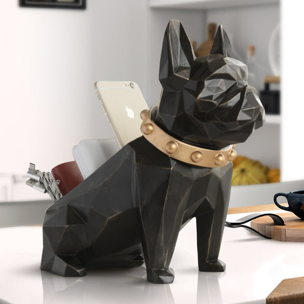 Black colored dog storage box for home and office decor.