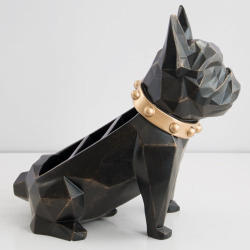 Dog pen holder statue