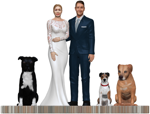 Family figurine with Pet - couple only