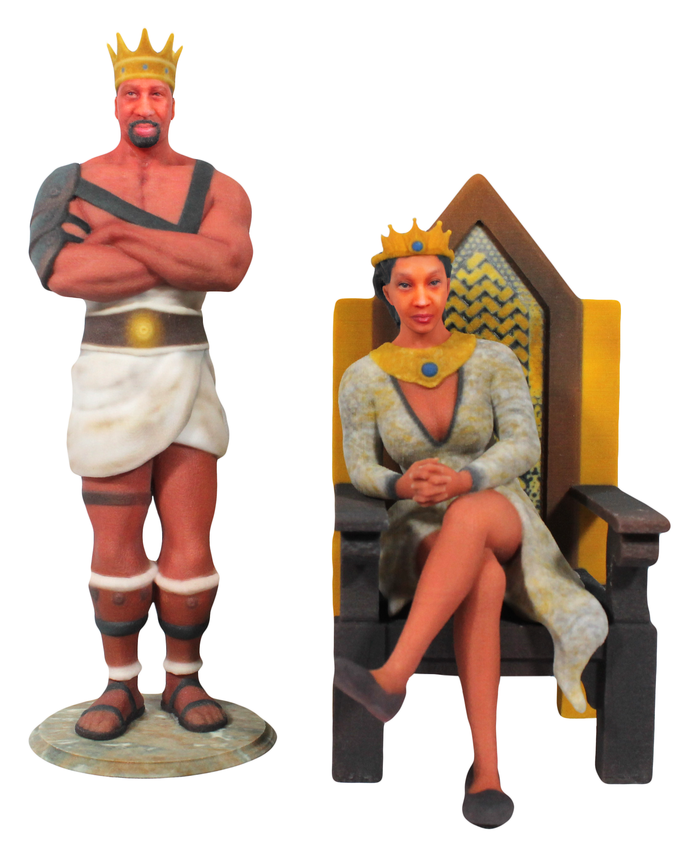 Collectible figures - two people with chair