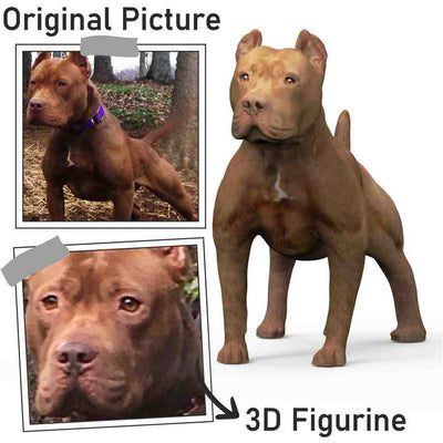 Realistic dog statue from 2d photos.
