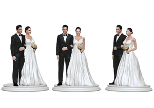 White wedding figurine collage.