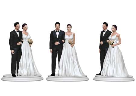 White wedding figurine collage.