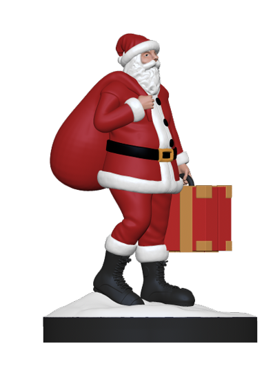 Santa Clause With Briefcase Figurine