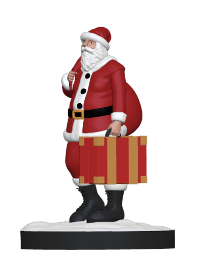 Santa Clause With Briefcase Figurine