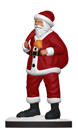 Santa Claus With Bell Figurine