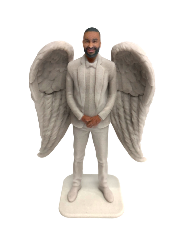 Personalized angel figurine male