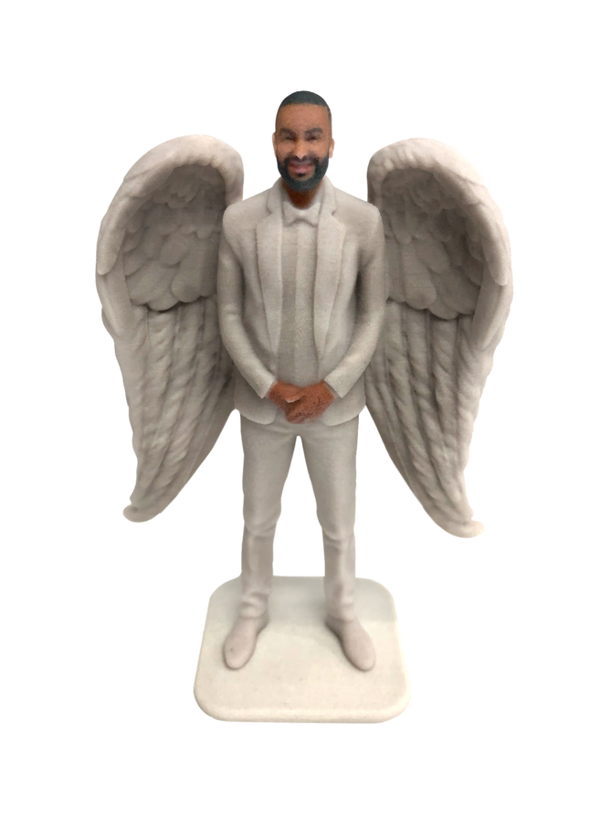 Personalized angel figurine male
