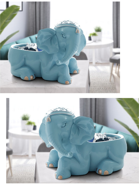 A pair of blue Elephant Figurine