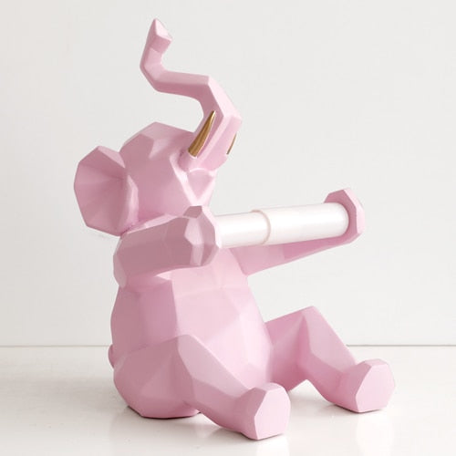 Pink Elephant figurine craft role holder.