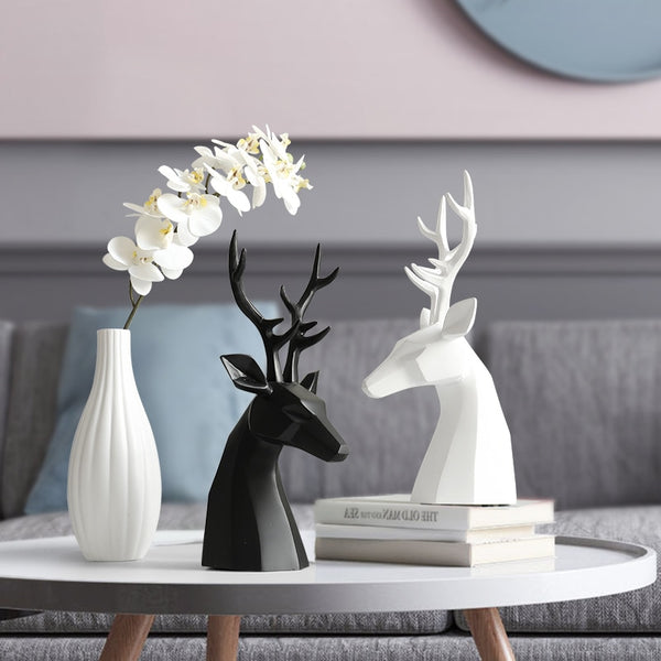 Black and White Deer figurine tabletop