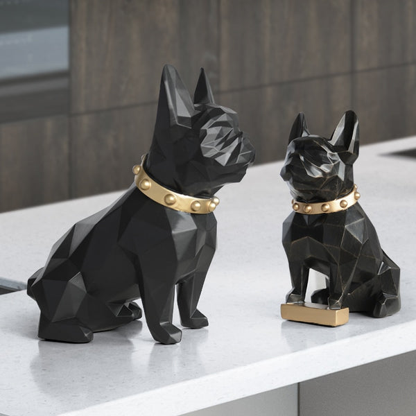 Pug statue black -Siblings