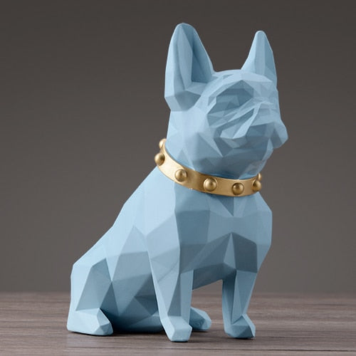 Pug statue Blue - Left