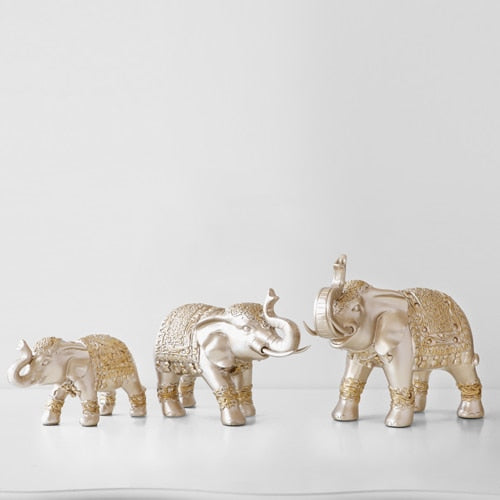 White Elephant family figurine